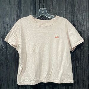 Roots crop top t-shirt, pink size large